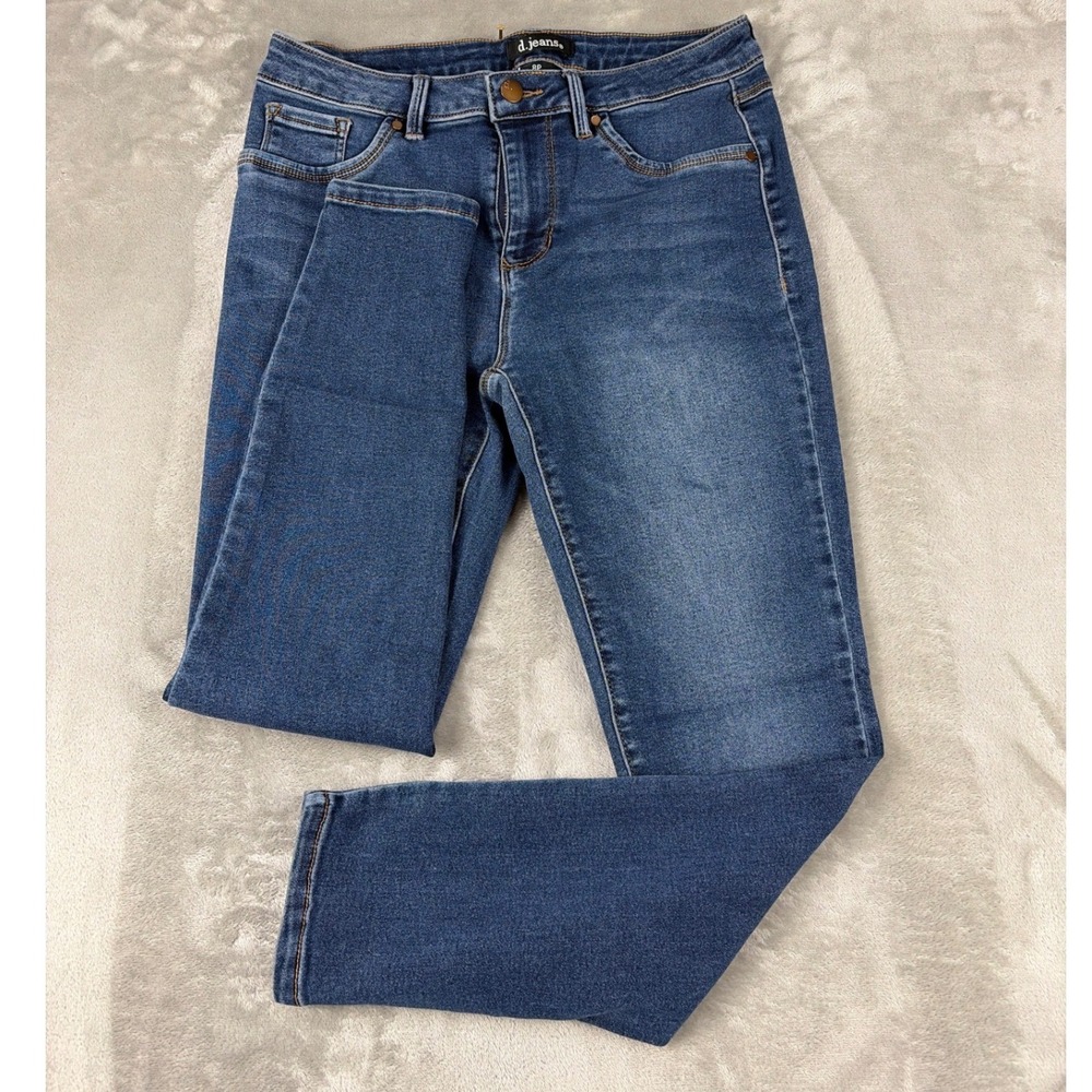 d.jeans Womens 8P Medium Wash Blue Skinny‎ Jeans Stretch Petite Denim 55356
